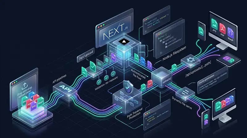 سرویس‌دهی و آپلود فایل‌های داینامیک در Next.js با استفاده از API Route